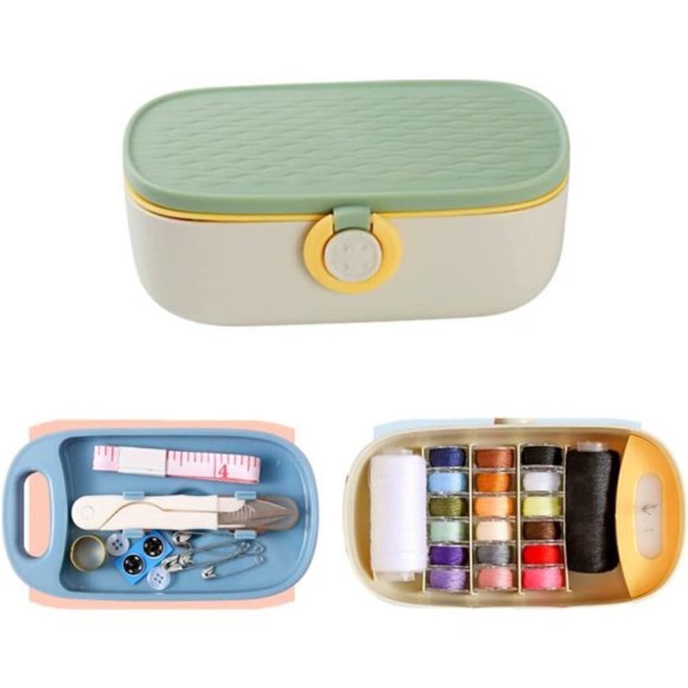 Green Sewing Project Kit, 135 Pc Sewing Supplies Repair Kit (Green)